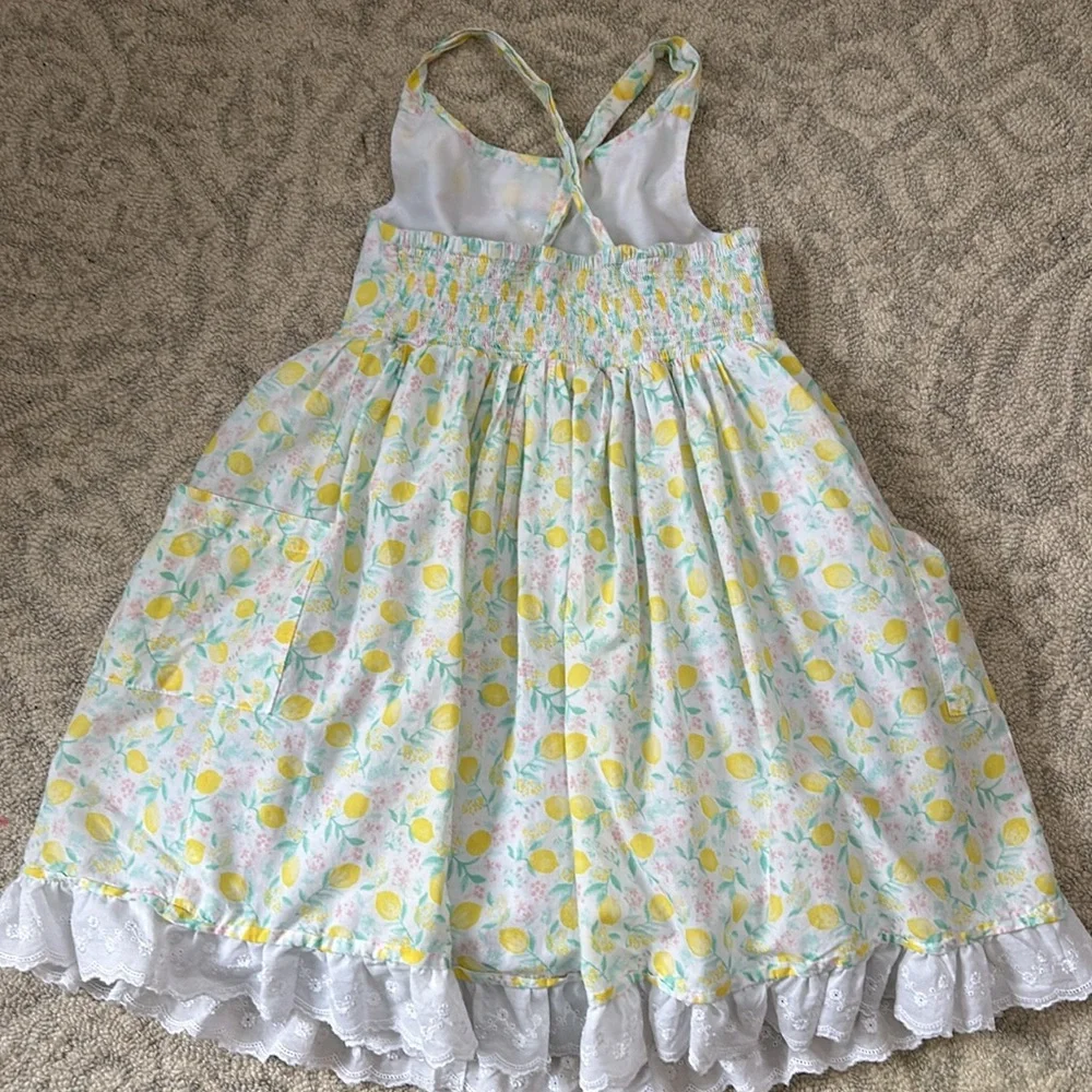 GIrls Lemon Pattern Sun Dress Size 6 - Picture 6 of 6